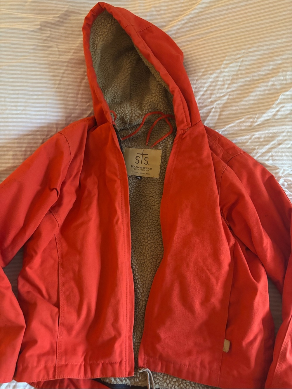 STS Ranchwear Orange Hooded Sherpa-Lined Jacket